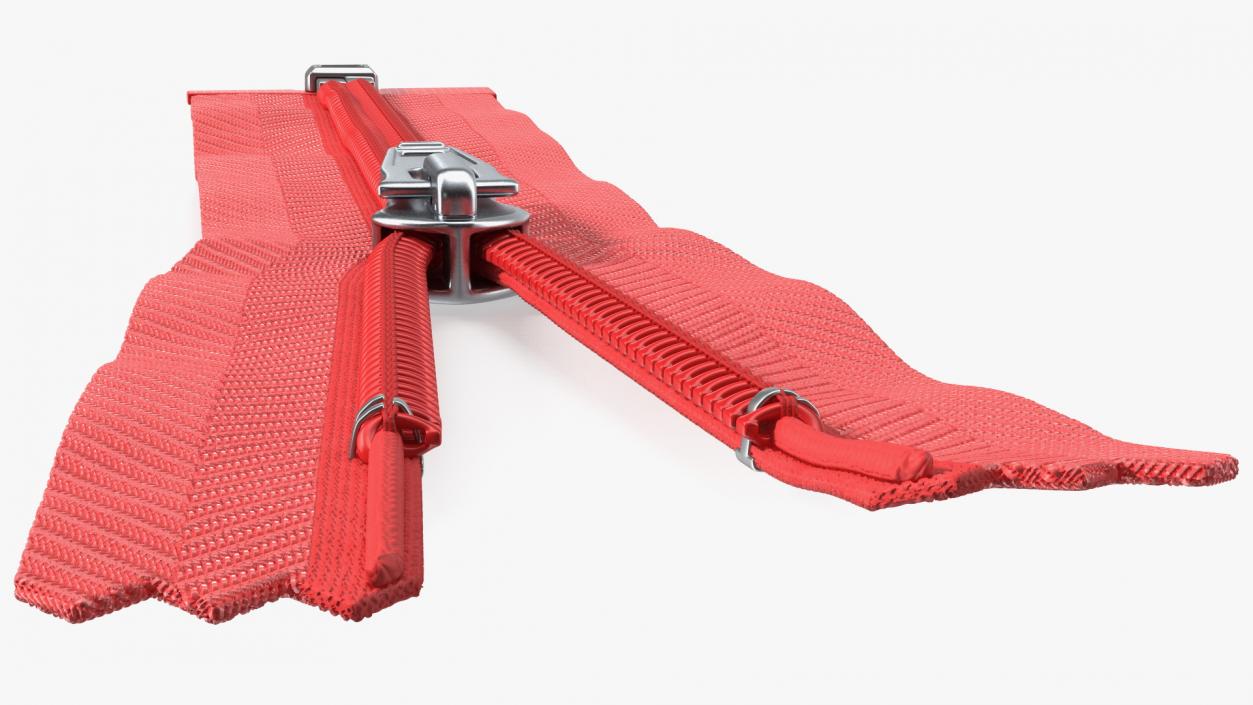 Nylon Coil Separating Zipper with Slider Red 3D model