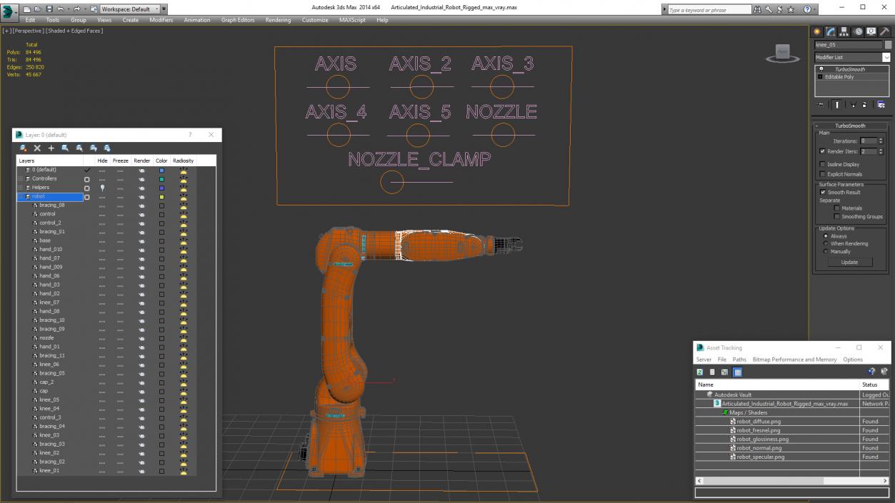 3D model Articulated Industrial Robot Rigged