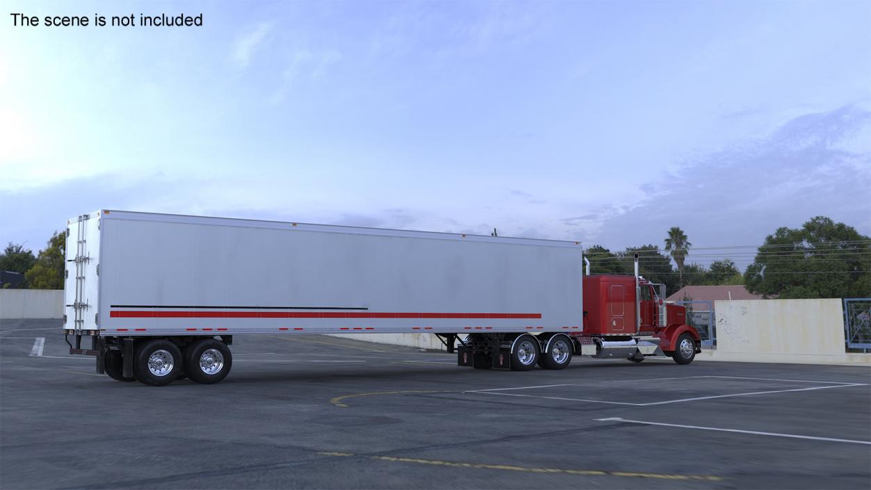 Semi Trailer Truck Kenworth W900 3D