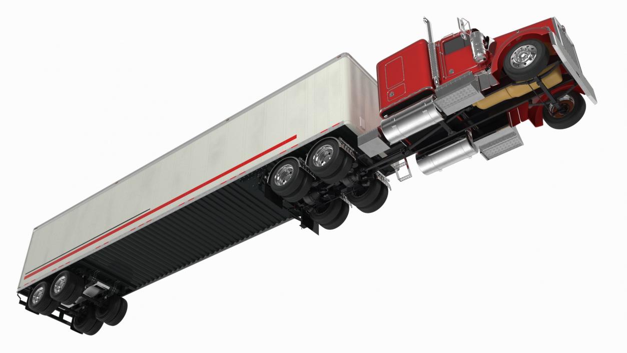 Semi Trailer Truck Kenworth W900 3D