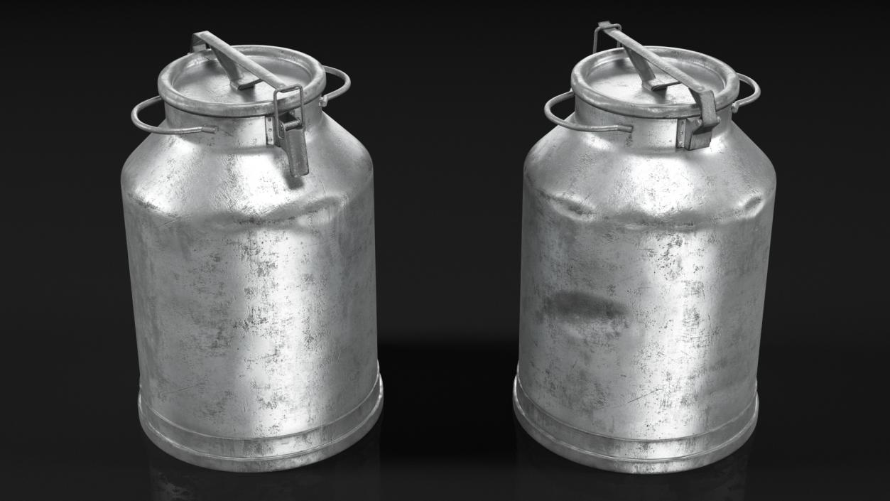 Aluminum Milk Can Empty Old 3D