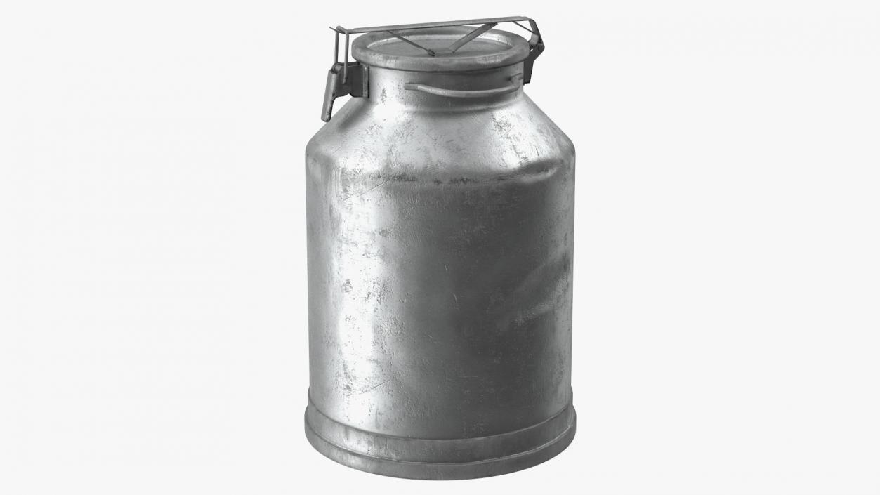 Aluminum Milk Can Empty Old 3D