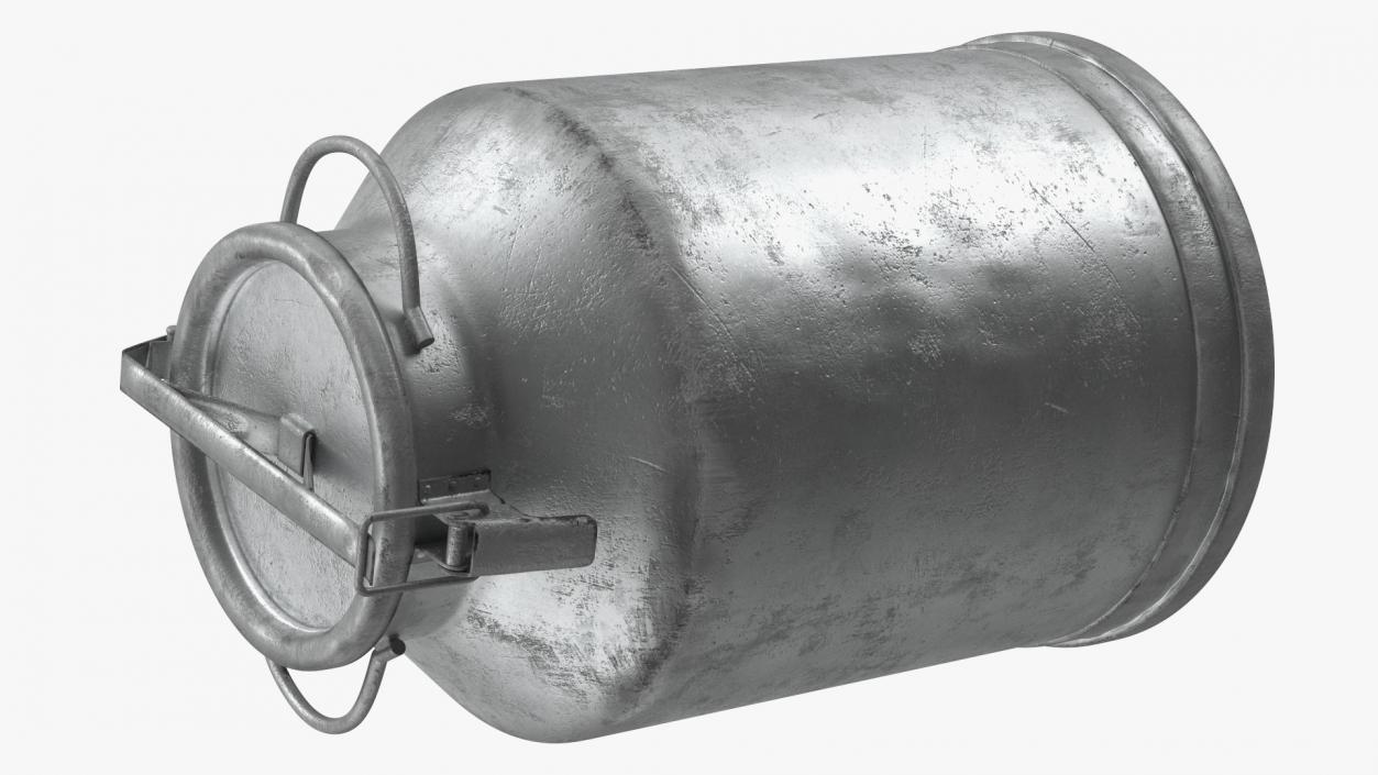 Aluminum Milk Can Empty Old 3D