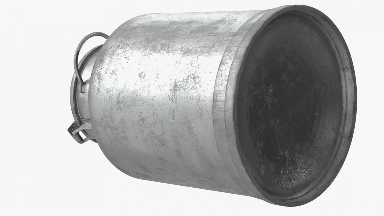 Aluminum Milk Can Empty Old 3D