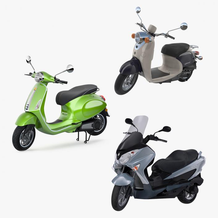 Scooter Motorcycles Rigged Collection 2 3D model