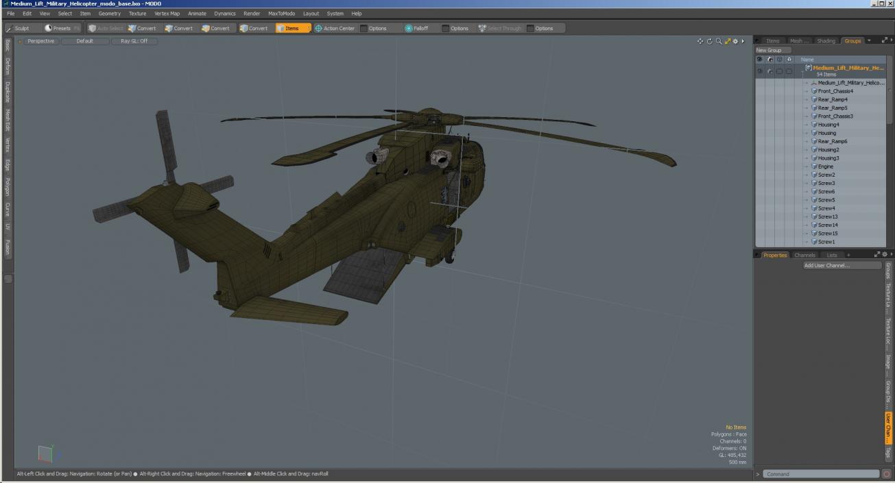 3D Medium Lift Military Helicopter