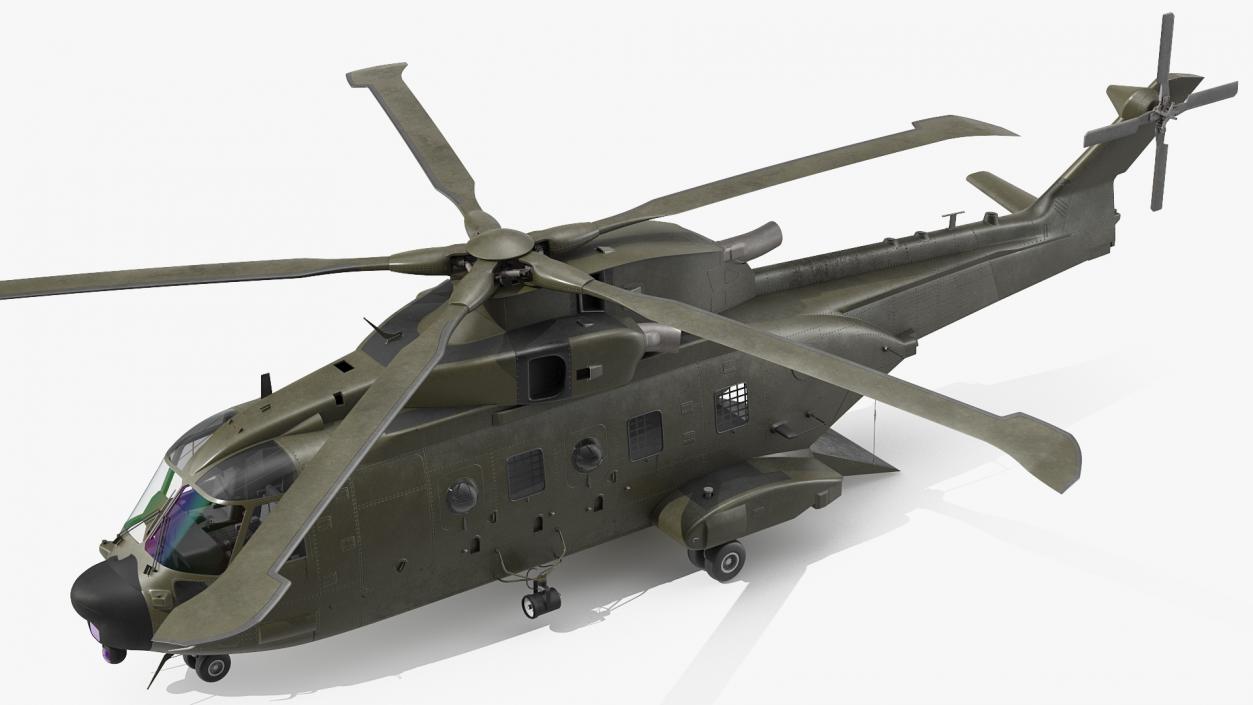 3D Medium Lift Military Helicopter