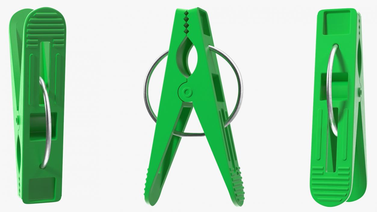 Plastic Clothespin Green 3D model