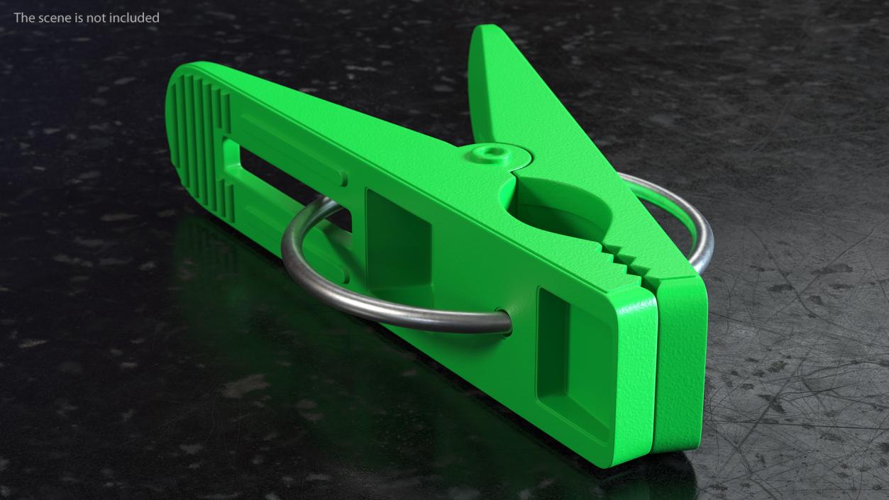 Plastic Clothespin Green 3D model