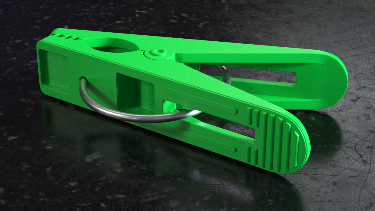 Plastic Clothespin Green 3D model