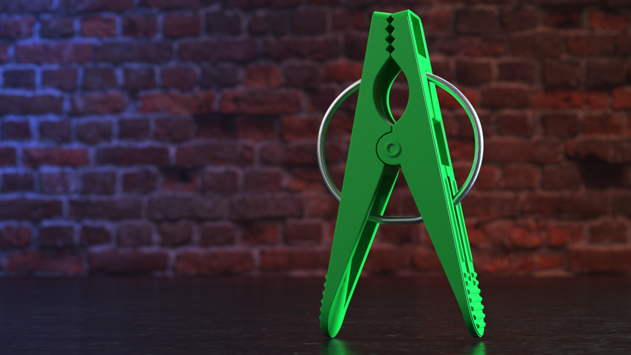 Plastic Clothespin Green 3D model