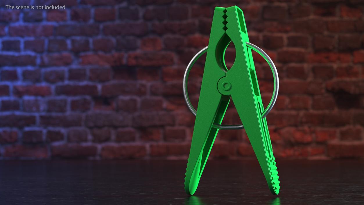 Plastic Clothespin Green 3D model