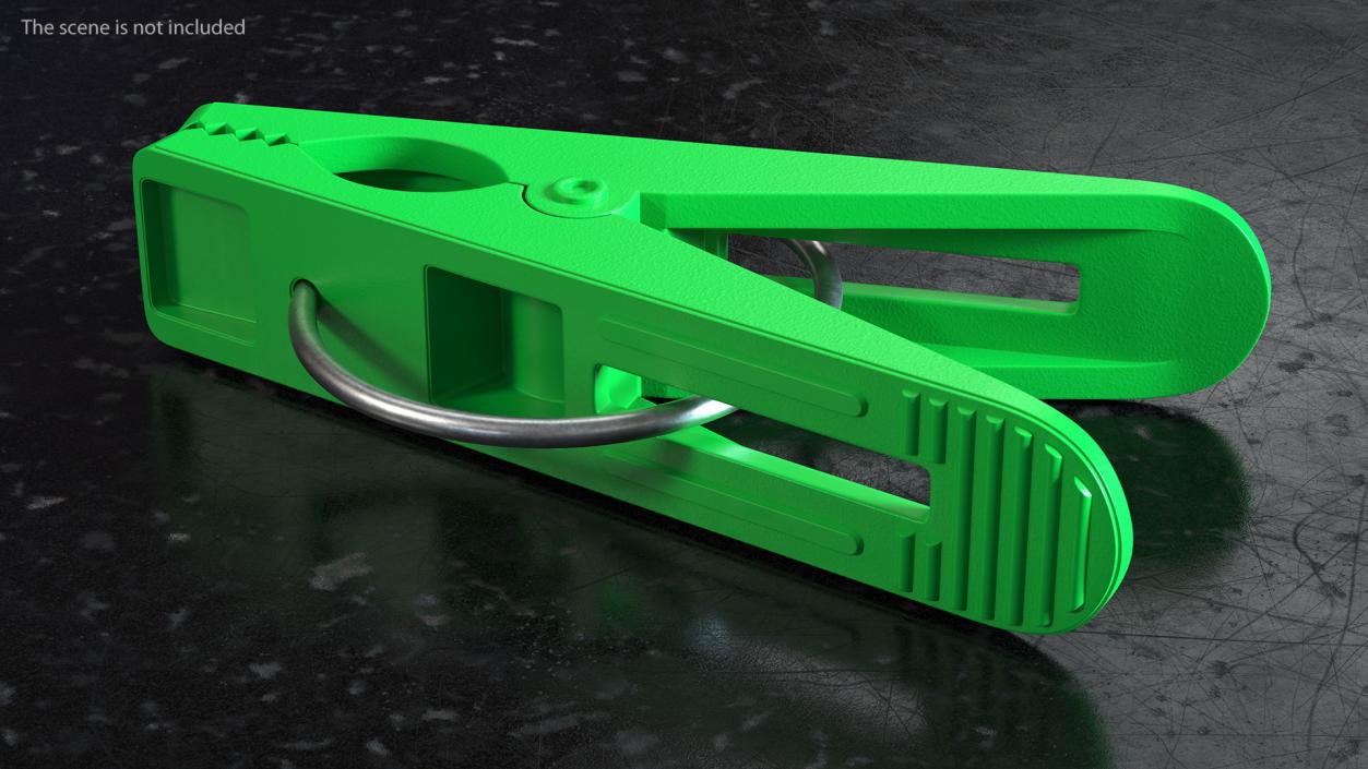 Plastic Clothespin Green 3D model