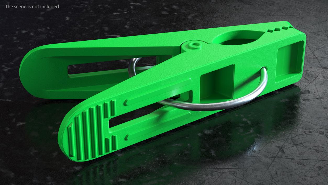 Plastic Clothespin Green 3D model