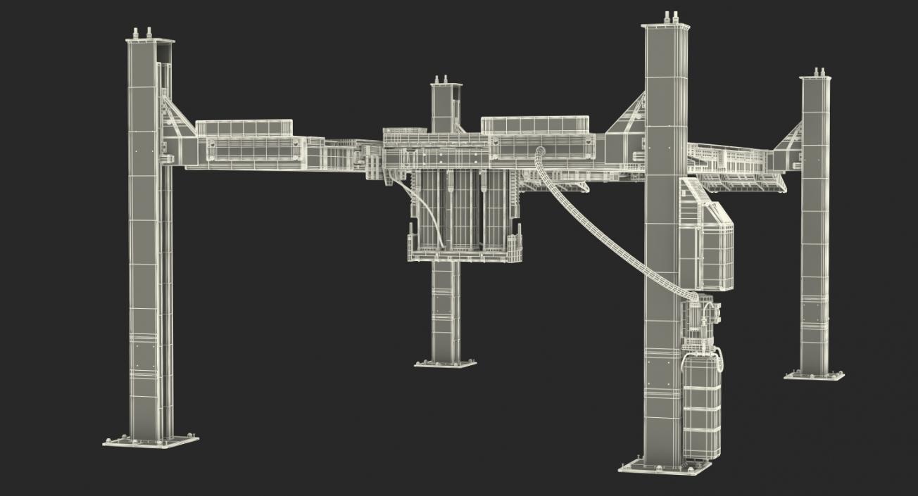 3D Rigged Auto Mechanic with Garage Equipment Collection model