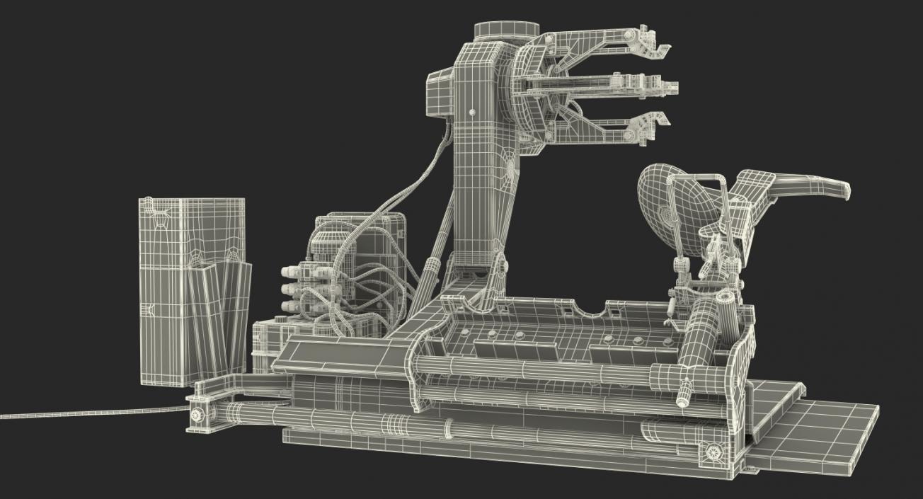 3D Rigged Auto Mechanic with Garage Equipment Collection model