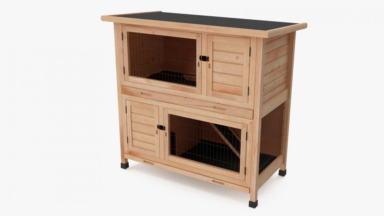 Wooden Rabbit Hutch 3D model