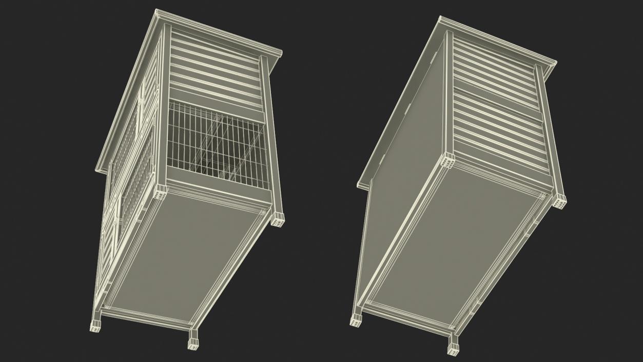 Wooden Rabbit Hutch 3D model