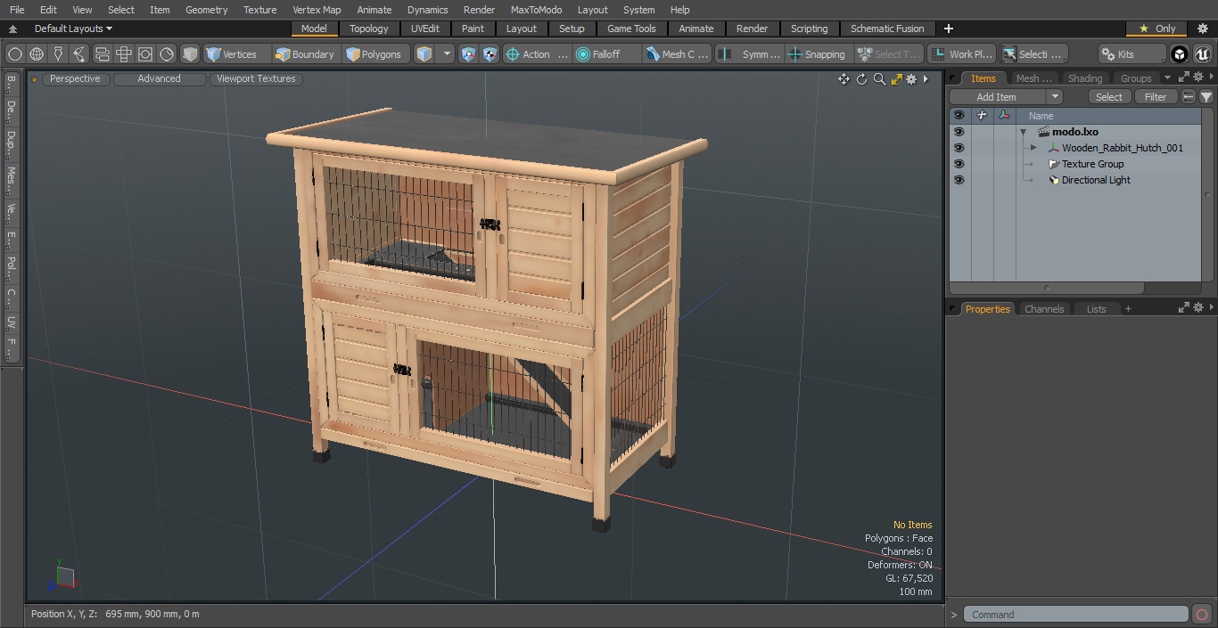 Wooden Rabbit Hutch 3D model