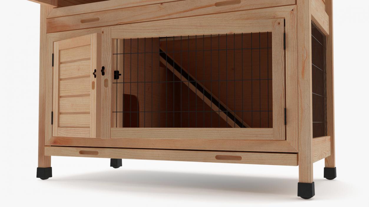 Wooden Rabbit Hutch 3D model