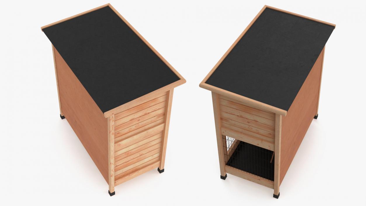 Wooden Rabbit Hutch 3D model