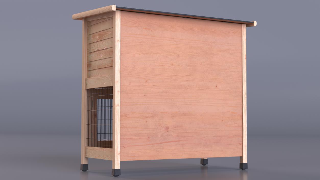 Wooden Rabbit Hutch 3D model