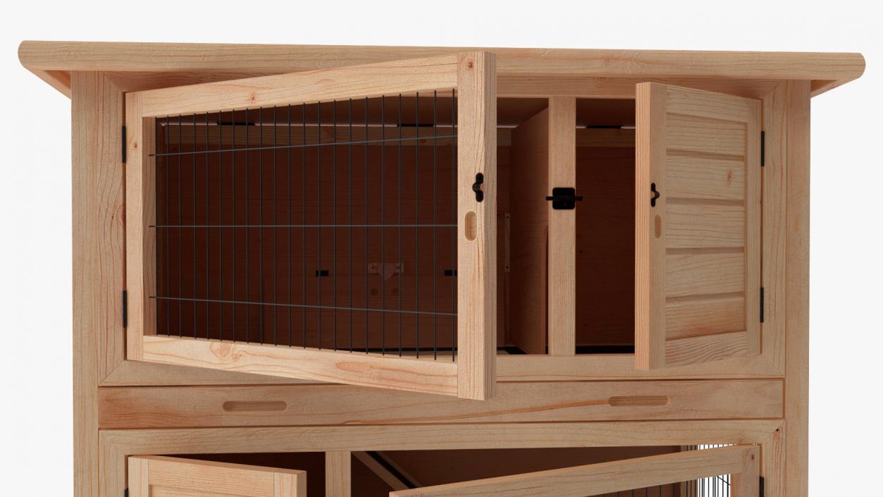 Wooden Rabbit Hutch 3D model