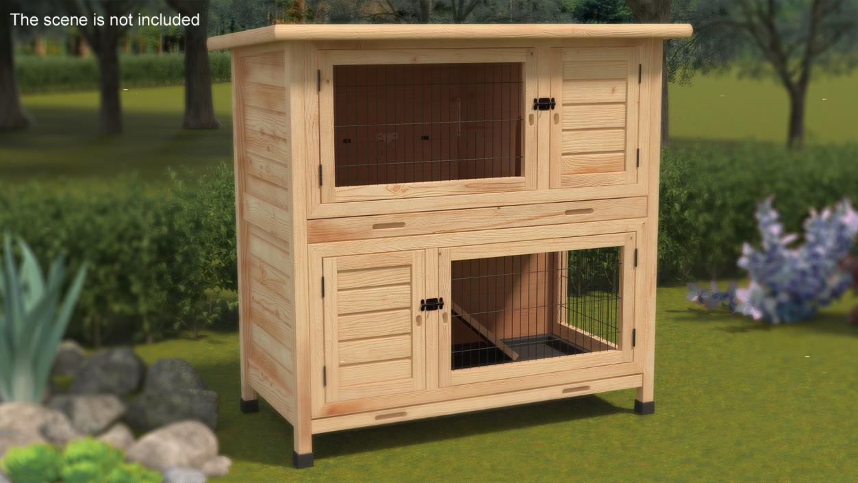 Wooden Rabbit Hutch 3D model