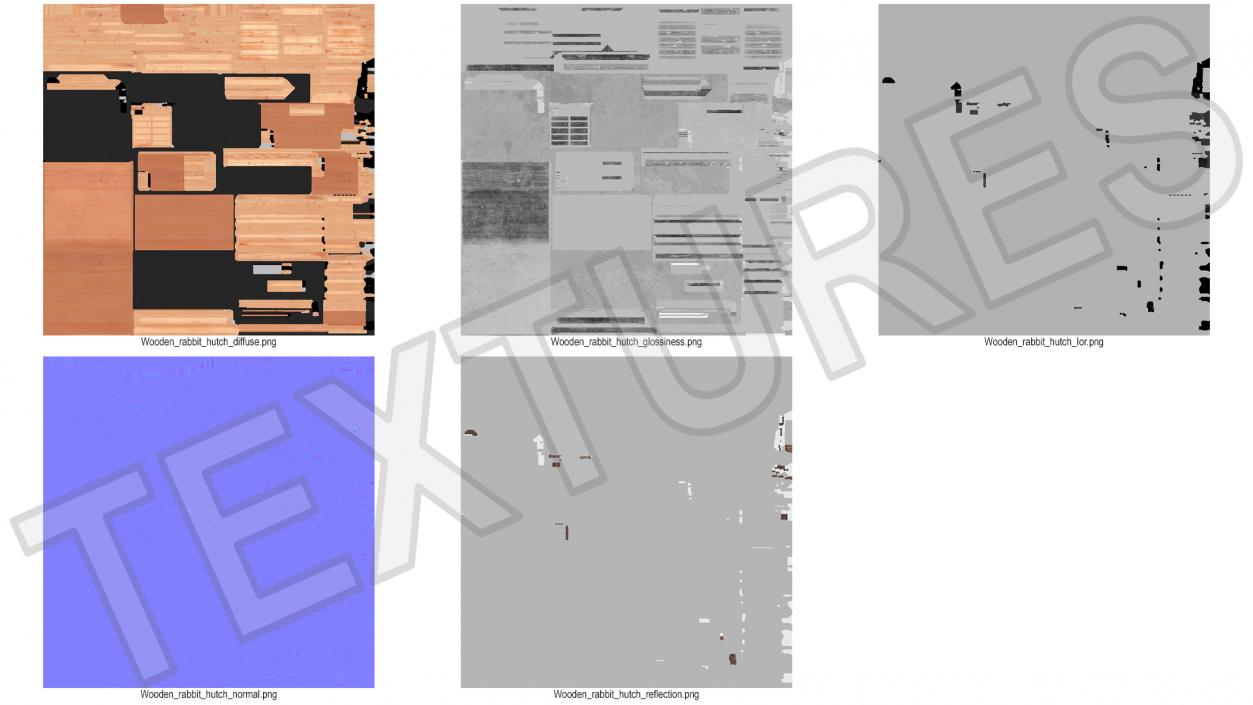 Wooden Rabbit Hutch 3D model