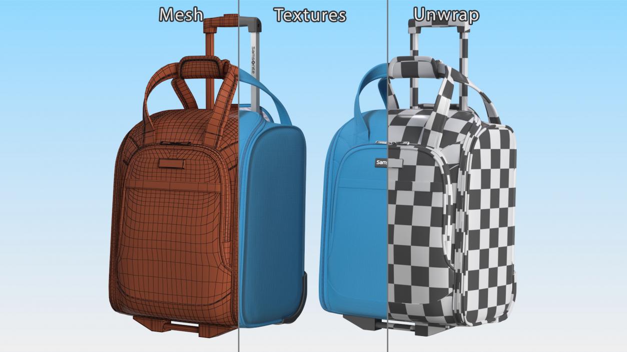 Softshell Luggage Samsonite Blue 3D