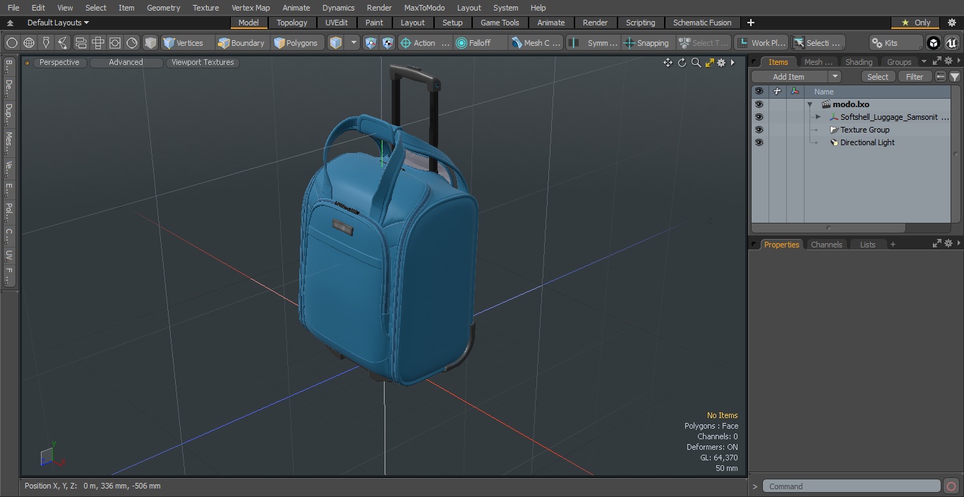 Softshell Luggage Samsonite Blue 3D