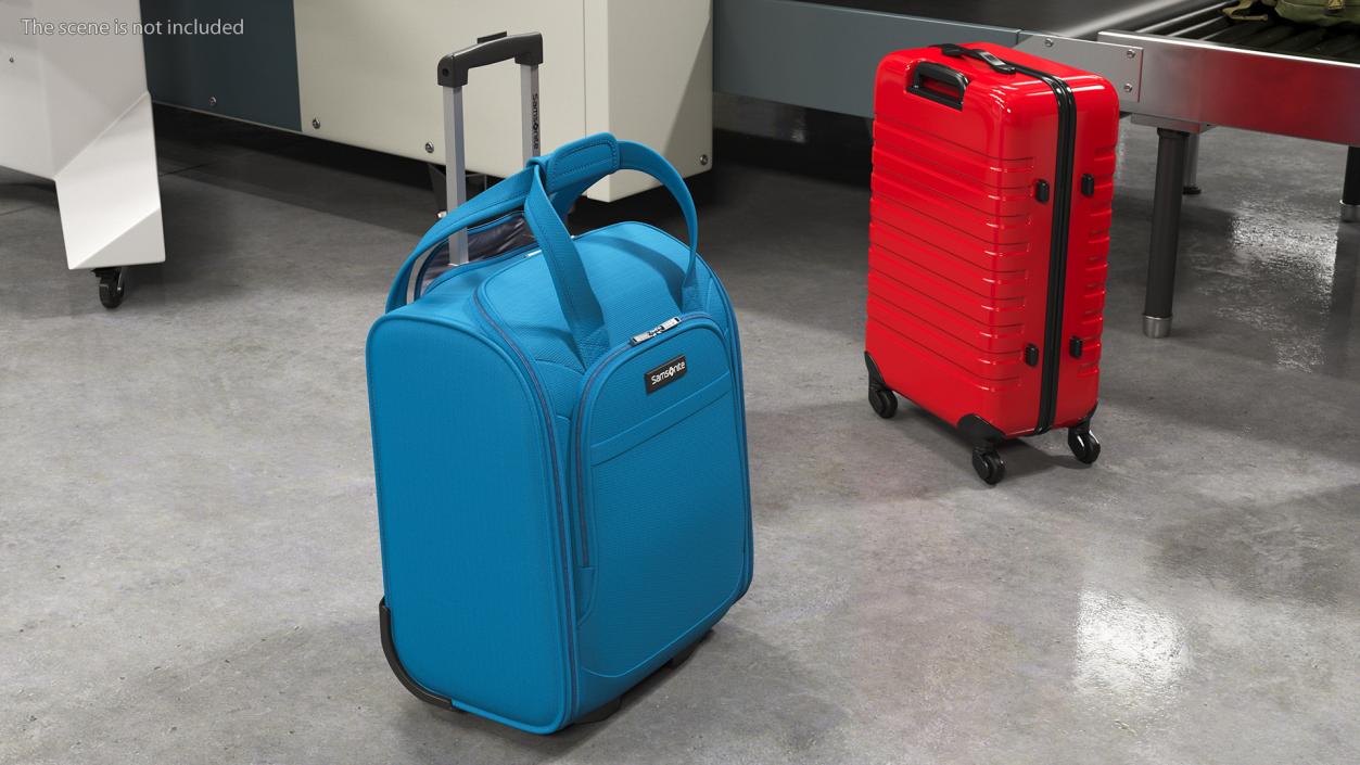 Softshell Luggage Samsonite Blue 3D