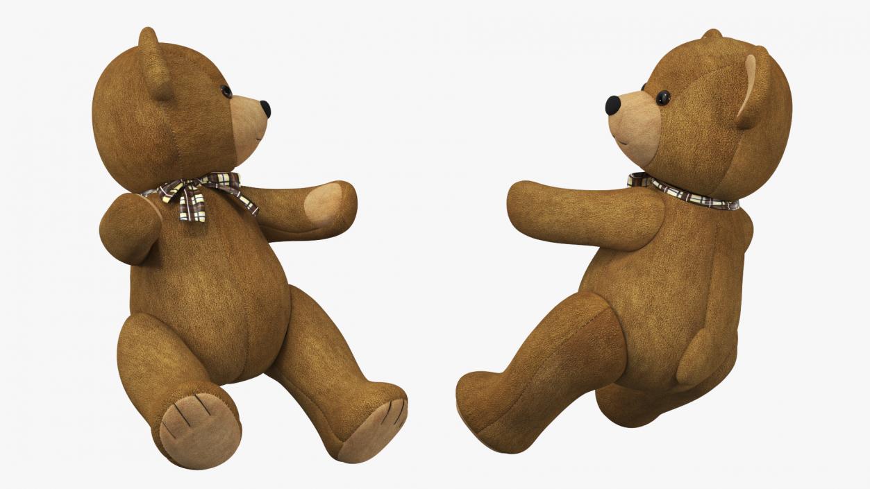 3D Child with Teddy Bear on Rocking Chair model