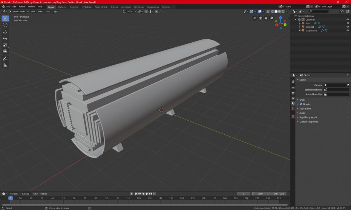 Log Cross Section 2 3D model