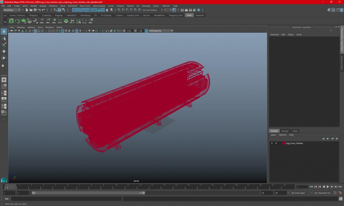 Log Cross Section 2 3D model