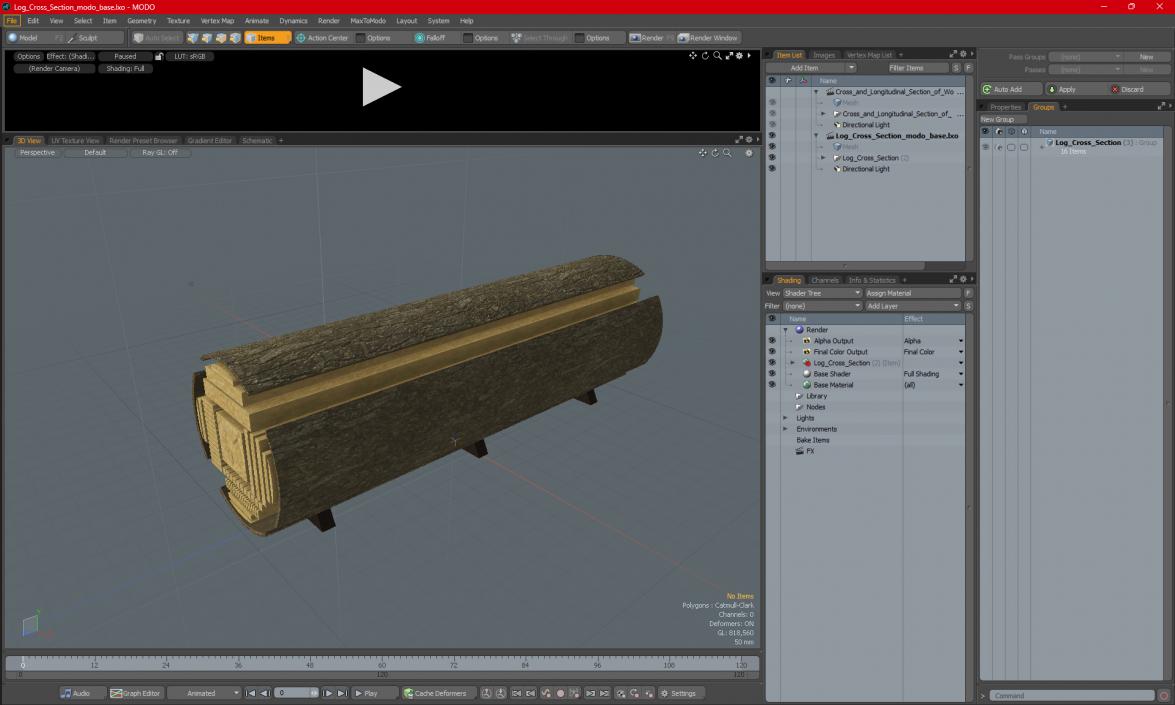 Log Cross Section 2 3D model