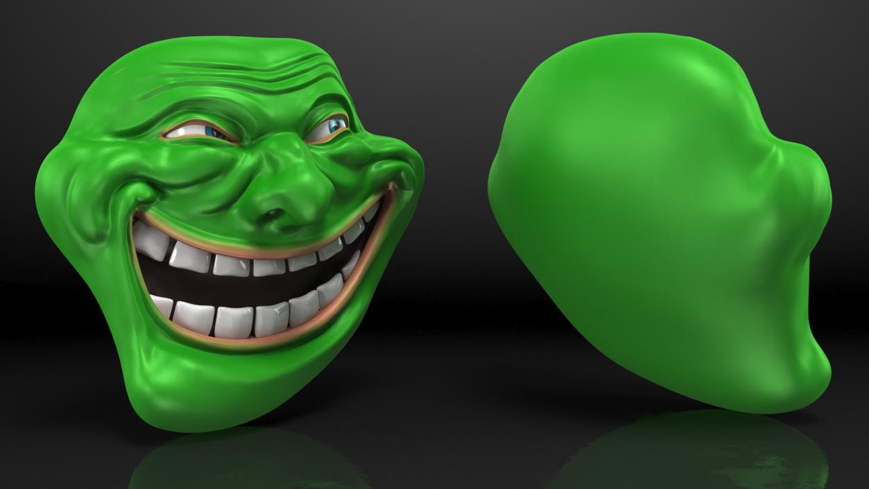 3D model Trollface Green