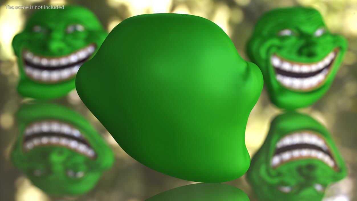 3D model Trollface Green