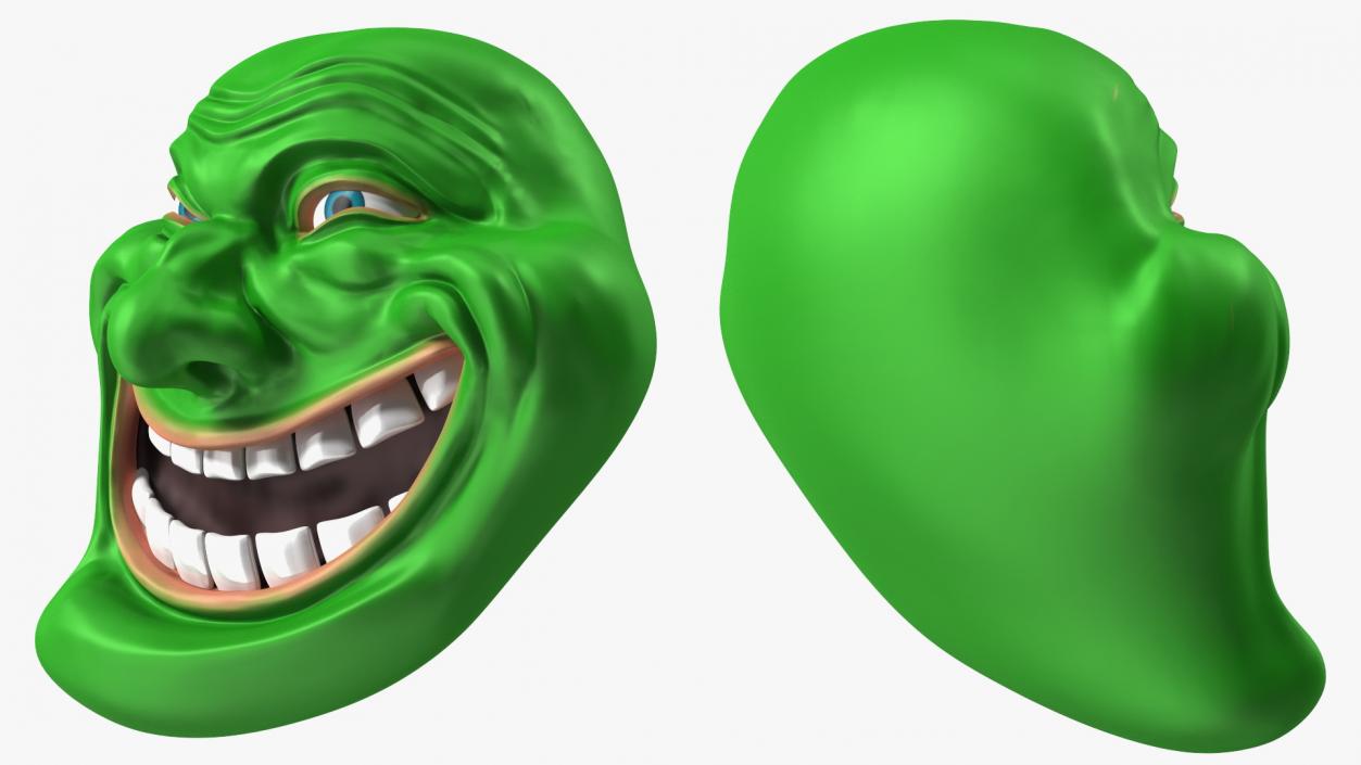 3D model Trollface Green