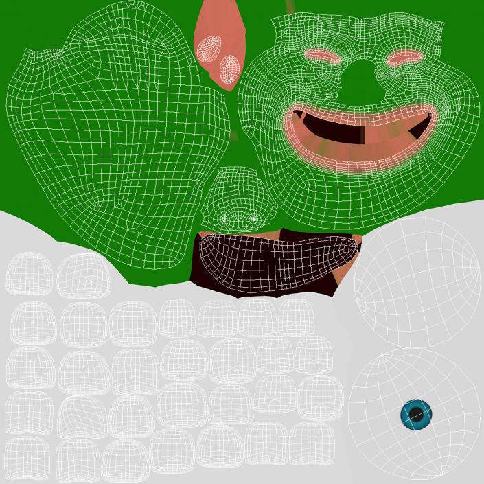 3D model Trollface Green