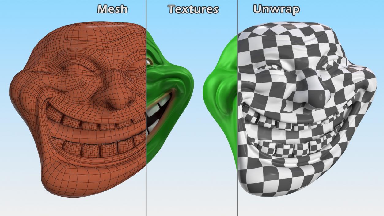 3D model Trollface Green