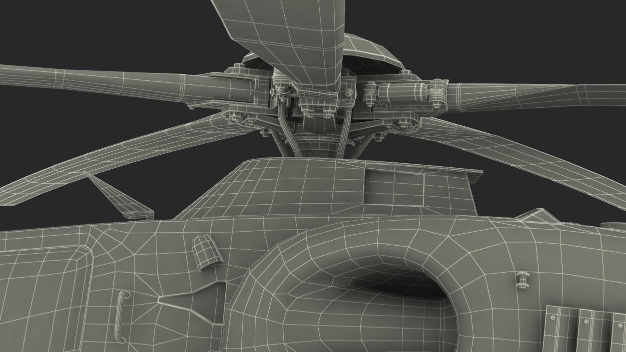 3D Combat Gray Helicopter Rigged for Cinema 4D model