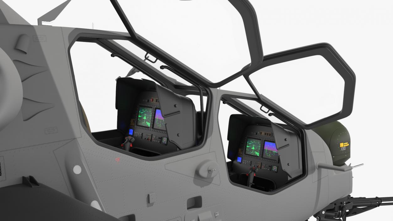 3D Combat Gray Helicopter Rigged for Cinema 4D model