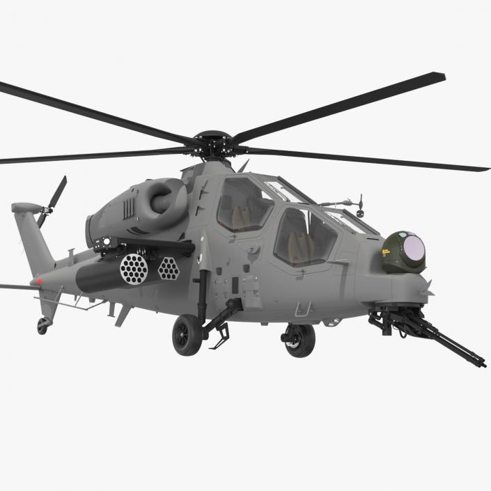 3D Combat Gray Helicopter Rigged for Cinema 4D model