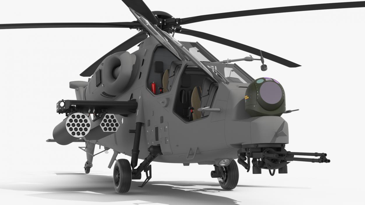 3D Combat Gray Helicopter Rigged for Cinema 4D model