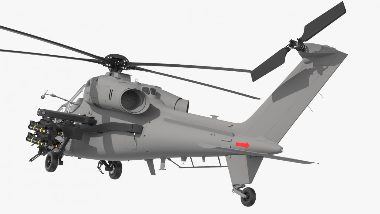 3D Combat Gray Helicopter Rigged for Cinema 4D model