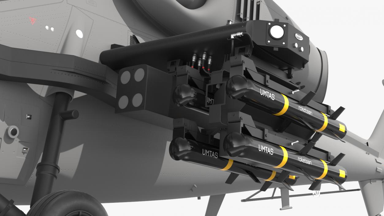 3D Combat Gray Helicopter Rigged for Cinema 4D model