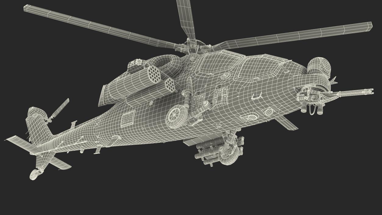 3D Combat Gray Helicopter Rigged for Cinema 4D model