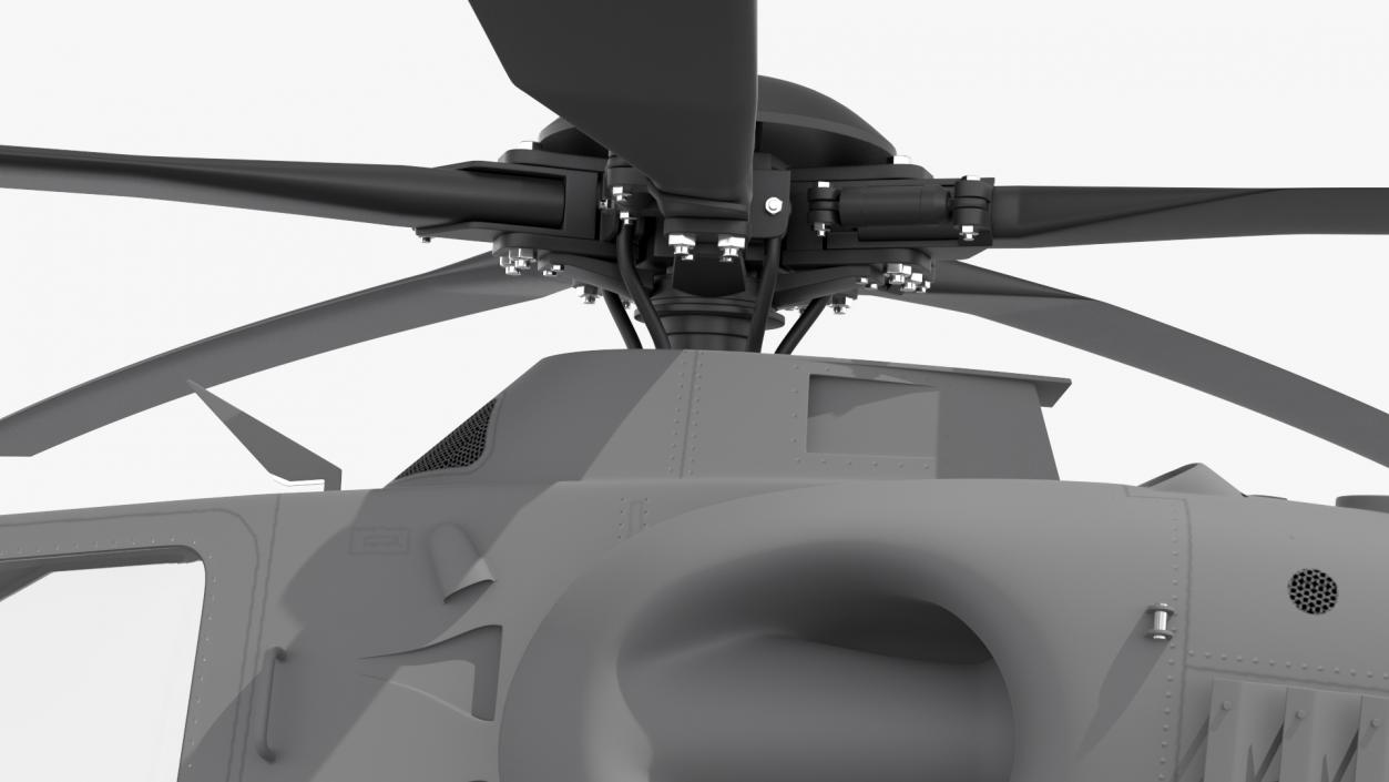 3D Combat Gray Helicopter Rigged for Cinema 4D model