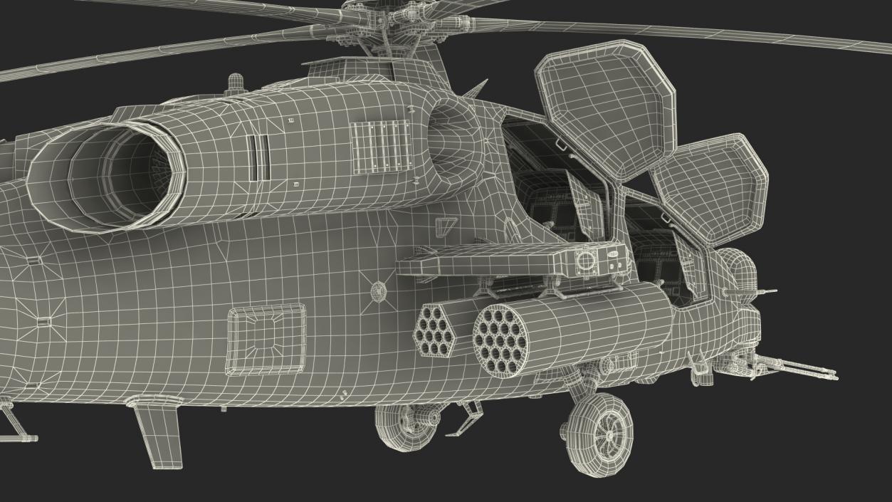 3D Combat Gray Helicopter Rigged for Cinema 4D model